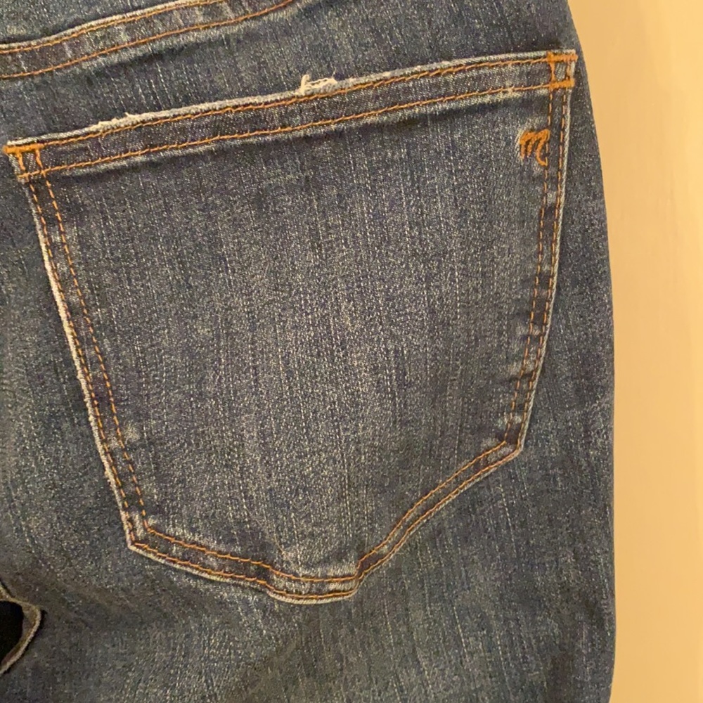 NEW Madewell 10” high rise button fly skinny jeans drop hem distressed size 24 - Picture 10 of 12